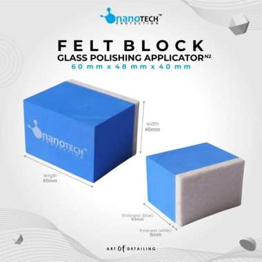 GLASS POLISHING APPLICATOR FELT BLOCK - APLIKATOR PAD POLES JAMUR KACA