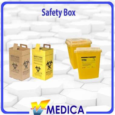 Safety Box Bioharzard / Tong Sampah Medis Sharp Container Stera 1L & 5L / Tempat Sampah Limbah Tajam