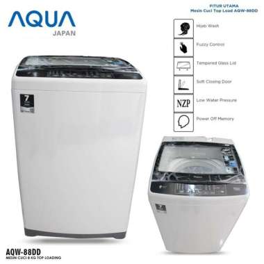 MESIN CUCI AQUA JAPAN AQW 88 DD 8KG 1 TABUNG