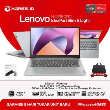 Lenovo Ideapad Slim 5 Light 14ABR8 | Ryzen 7 7730 16GB 512GB W11+OHS