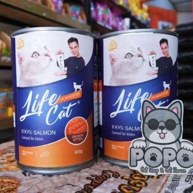 makanan kucing basah life cat kitten salmon 400gr