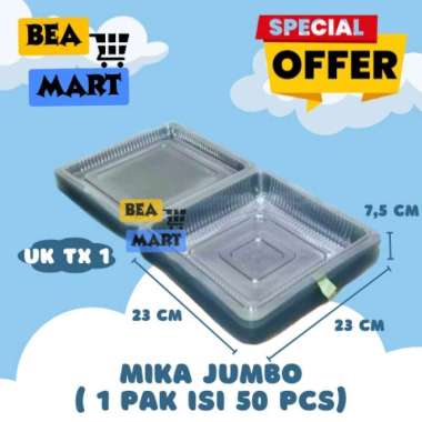 Plastik MIKA JUMBO TX1 50 Pcs | Box Mika Kue Bolu Besar / Mika Kotak Makanan Besar Eceran 10 Pcs
