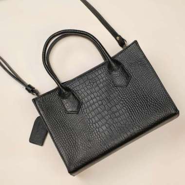 Shoeka - Tas Kulit Wanita - Clara Bags Croco Hitam