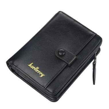 BAELLERRY D9153 Dompet Pria Wanita Bahan Kulit PU Leather Premium Black