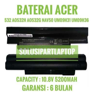 BATERA ACER 532 AO532H AO532G NAV50 UM09H31 UM09H36 HITAM