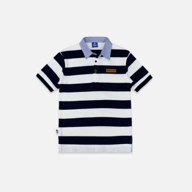 Striped Polo Shirt/ Kaos Polo Anak Laki Navy Blue/ Donald Duck Style S