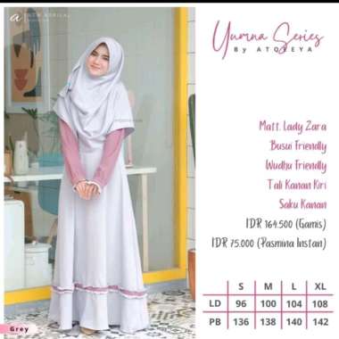 Gamis Terbaru Atqeeya Yumna pink xl
