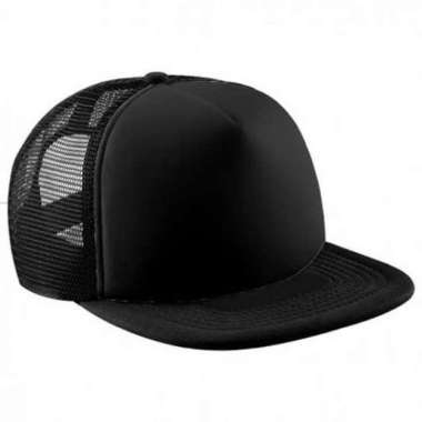 PROMO Topi SNAPBACK Trucker Jaring Hat Distro LiDAH LURUS HiTAM banyak Warna LOGO TULiSAN NAMA GAMBA