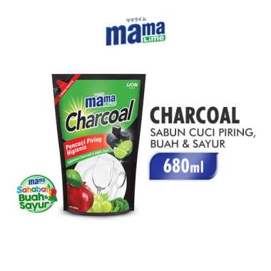 Promo Harga Mama Lime Cairan Pencuci Piring Charcoal 780 ml - Blibli