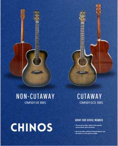 Odlair OM501 Chinos Series Acoustic Electric Guitar Cutaway