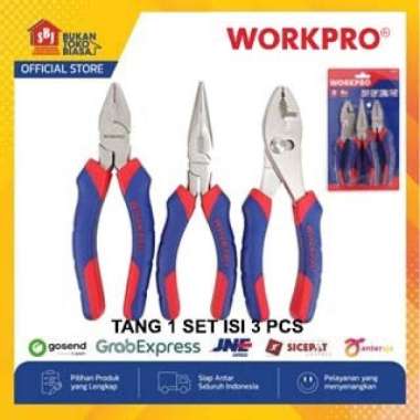 Workpro Tang Tang industri /Tang Kombinasi/Tang Lancip/ Tang Potong 1 Set isi 3 Pcs W001312