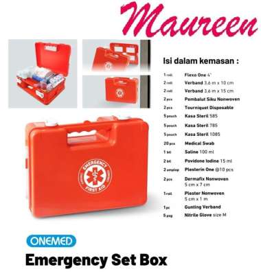 Onemed Kotak P3K Emergency SET Box Lengkap Emergency First Aid Isi 16