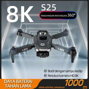 S25 Drone kamera jarak jauh fotografi udara profesional murah dual camera drone S25 HITAM-BT1
