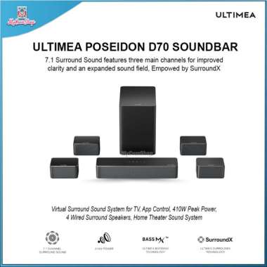 SOUNDBAR POSEIDON D70 ULTIMEA WIRELESS 7.1CH WITH WIRELESS SUBWOOFER HOME THEATER SOUND SYSTEM