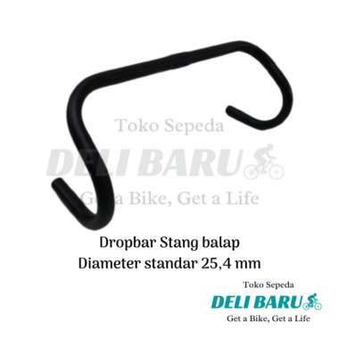 PROMO Deli baru Stang model lengkung dropbar standar 25.4 mm lebar 43 cm tinggi 15 cm sepeda balap f