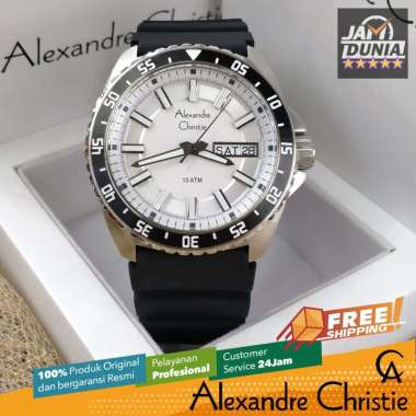 JAM ALEXANDRE CHRISTIE PRIA 6512 AC6512 AC 6512 SILVER BLACK DIAL WHITE ORIGINAL CT ST JAM TANGAN PR