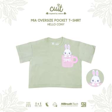 CUIT Mia Kaos Lengan Pendek Oversize Pocket T-Shirt Bayi Anak 1 - 6 Tahun Karakter Lucu L (1-2 Tahun