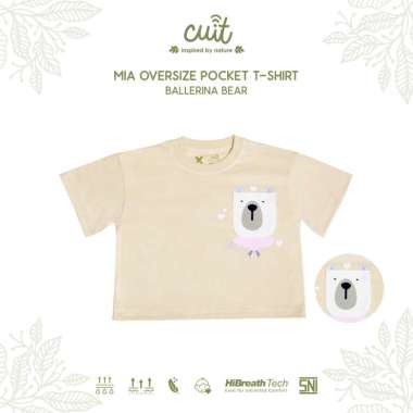 CUIT Mia Kaos Lengan Pendek Oversize Pocket T-Shirt Bayi Anak 1 - 6 Tahun Karakter Lucu XL (3-4 Tahu