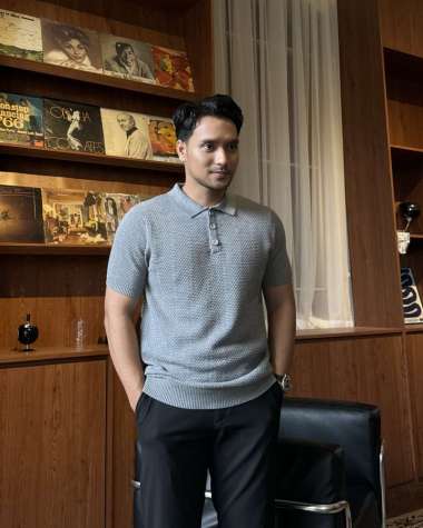 GONEGANI OFFICIAL - Baju Polos Pria Bahan Knit Polo Knit Tshirt Dark Grey