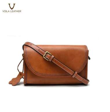 VOILA LEATHER Tas Selempang Wanita Kulit Asli Genuine Leather Sling Bag STELLA Havana