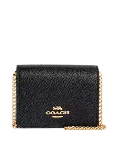Coach Mini Wallet On A Chain Black