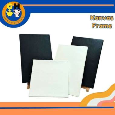 Canvas Lukis Putih 20x20 Hitam Oil dan Watercolor Kanvas Melukis Prakarya Putih