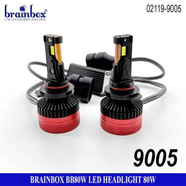 Brainbox LED Headlight 80W Head Lamp Lampu Tembak Sorot Utama Mobil 9005/HB3