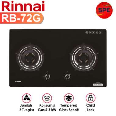KOMPOR TANAM 2 TUNGKU RINNAI RB-72G / RB72G GARANSI RESMI (MEDAN)