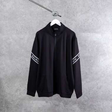 Jaket BALMAIN BAND TAPE SLEEVE TEXT WHITE BLACK ZIP TRACK JACKET 100% ORIGINAL S