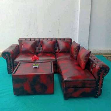 sofa sudut / sofa leter l / sofa ruang tamu minimalis / sofa minimalis / sofa kancing jaguar l / sof