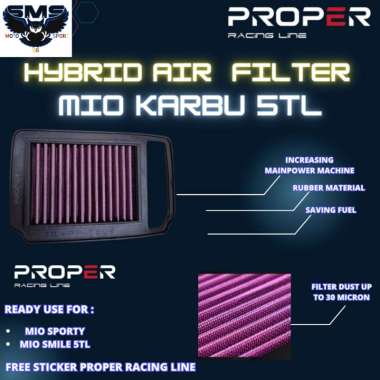Filter Saringan Udara Proper Racing Line Mio Sporty Mio Smile Carbu 5tl Karbu Carburator Hybrid Air