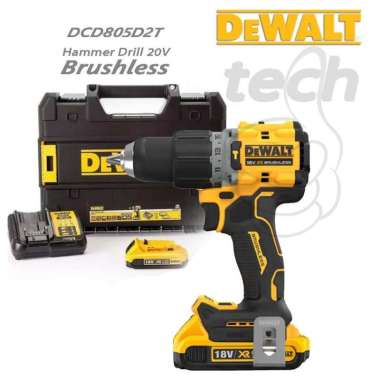 Mesin Bor Tembok Baterai Cordless Impact Drill Dewalt DCD805D2T DCD805