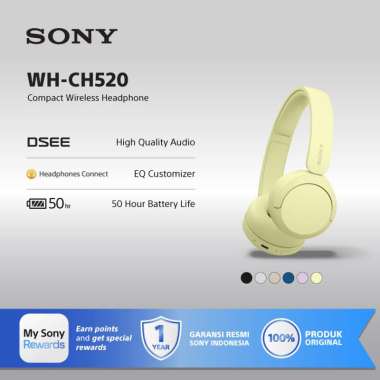 SONY WH-CH520 On Ear Wireless Headphone / CH520 / CH-520 - Yellow