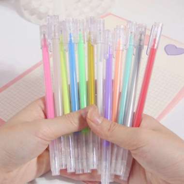 Pulpen Gel Warna / 1 Pcs Pena Gel Warna Warni S5803 PUTIH