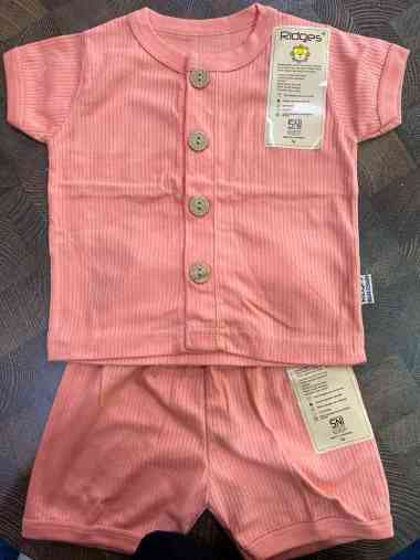 Ridges Baju Anak - Baju Anak Ridges Lengan Pendek + Celana Panjang