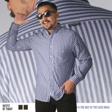 DGM Kemeja Pria Salur Premium Panjang Pendek Kemeja Lengan Panjang Salur 050 A 2617 SALUR PANJANG M