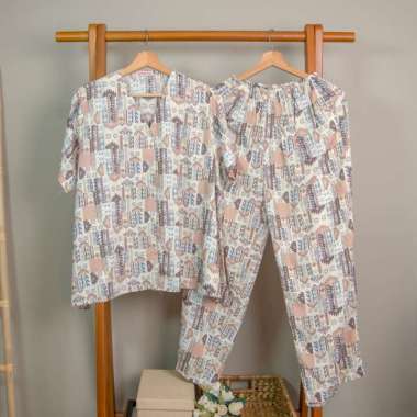 Aykowear Baju Tidur Piyama Wanita Rayon Zelia Set Celana Panjang