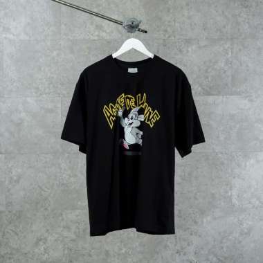 Kaos ADLV CARTOON CHINCILLA RABBIT BLACK 100% ORIGINAL size 1