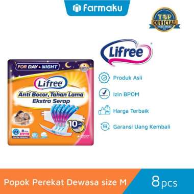 Promo Harga Lifree Popok Perekat Menyerap dan Kering M8 8 pcs - Blibli