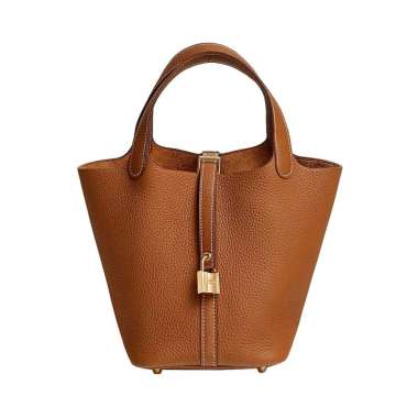 Hermès Picotin 18 / P18 Gold Taurillon Clemence Ghw Brown