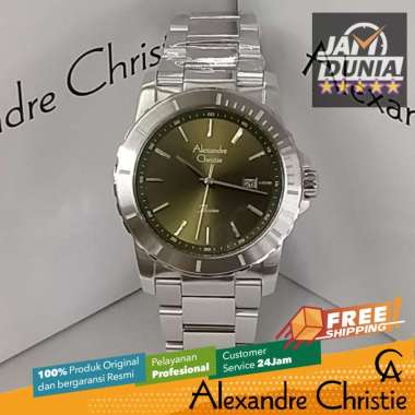 JAM TANGAN WANITA ALEXANDRE CHRISTIE ANALOG ORIGINAL SILVER GREEN 6141 AC 6141 AC6141 ACF6141 CT