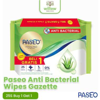Tissue Basah - Paseo Anti Bacterial Wipes Gazette 25S B1G1