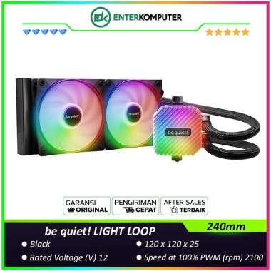 be quiet! LIGHT LOOP 240mm - Peak Performance and lighting - 2x Light Wings LX 120mm PWM high-speed