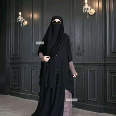 Seemi series abaya & tunik by khizaanah Sunnah| abaya & tunik syar'i| abaya & tunik wool S gold abay