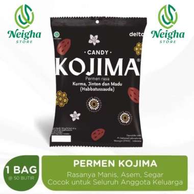 KOJIMA Permen Herbal Bag 50 Butir Kurma Habbatussauda Madu Rasa Asem Manis Segar Mengurangi Mual
