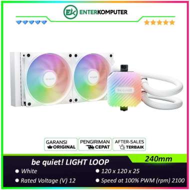 be quiet! LIGHT LOOP 240mm White - Peak Performance and lighting - 2x Light Wings LX 120mm PWM high-