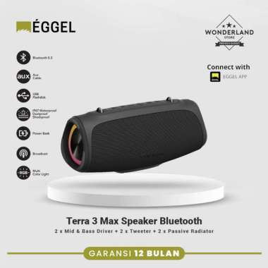 Eggel Terra 3 Max Terra3Max Speaker Bluetooth RGB Light, Flashdisk, Aux, Dual EQ, Broadcast Mode