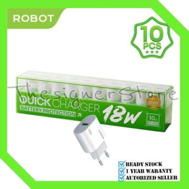 Robot RT-P18 Batok Charger 3A 18W Single Port Fast Charging [1 Box isi 10 PCS] BOX isi 10Pcs RT-P18
