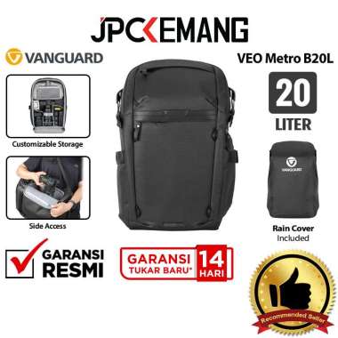 JPC KEMANG Vanguard VEO Metro B20L Camera Backpack 20 Liter Tas Kamera Ransel 20L GARANSI RESMI Blac