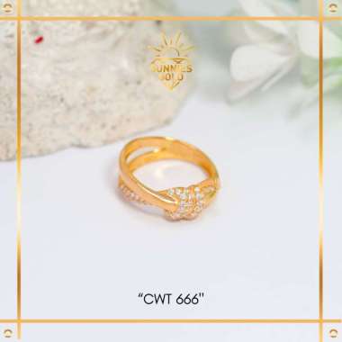 CINCIN DEWASA WANITA EMAS ASLI TERBARU CANTIK MEWAH ELEGANT EMAS MUDA KADAR 8K (375) KODE CWT 666